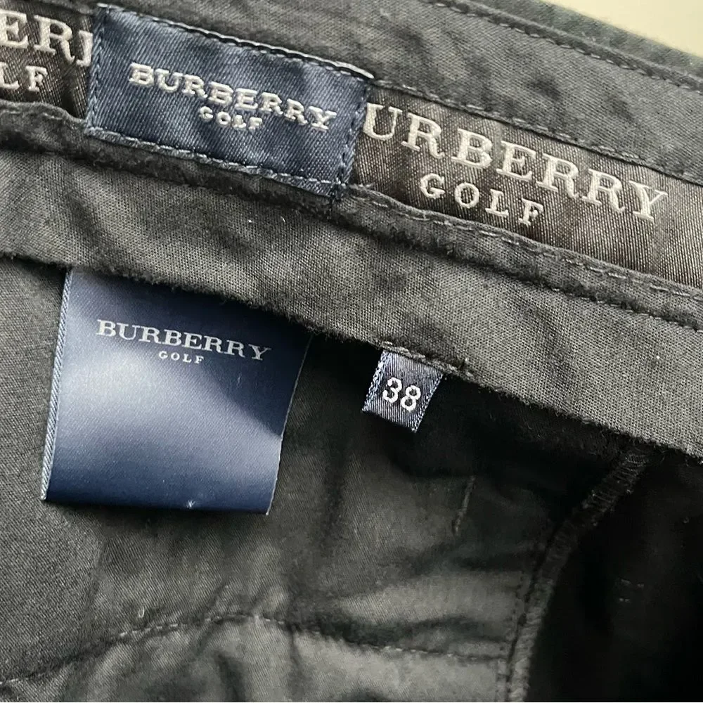 Burberry Golf Mens Black Classic Plaid pocket insert Pants Size 38
